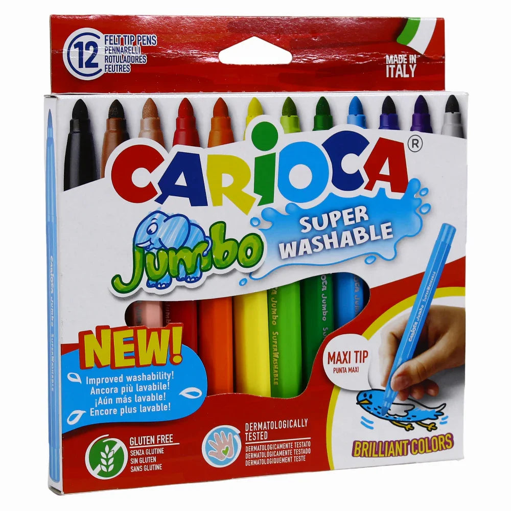 Carioca Jumbo Flowmaster Colours – 12 Colors