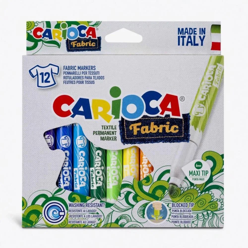 Carioca Fabric Markers – 12 Colors