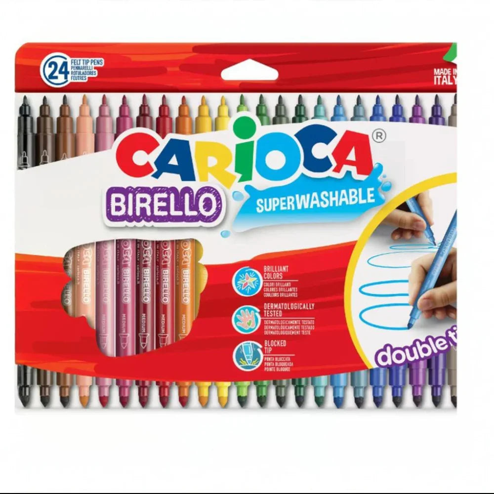 Carioca Birello Double Tip Coloring Pens – 24 Colors