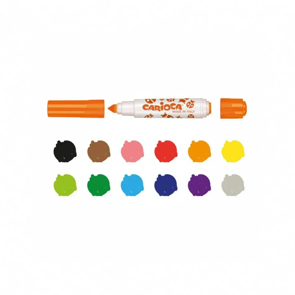 Carioca Stamperello Felt Tip with Stamps – 12 Colors