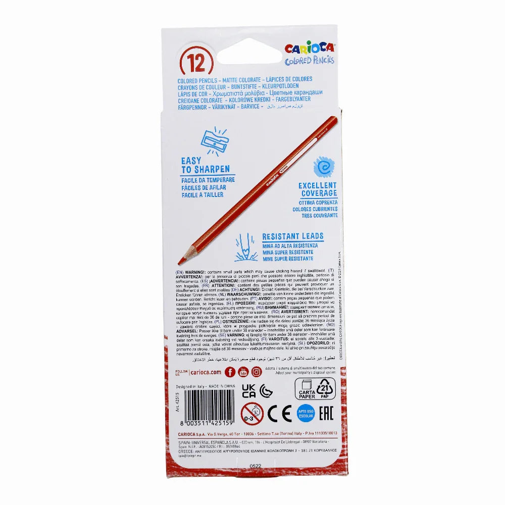 Carioca Triangular Colored Pencils – 12 Color
