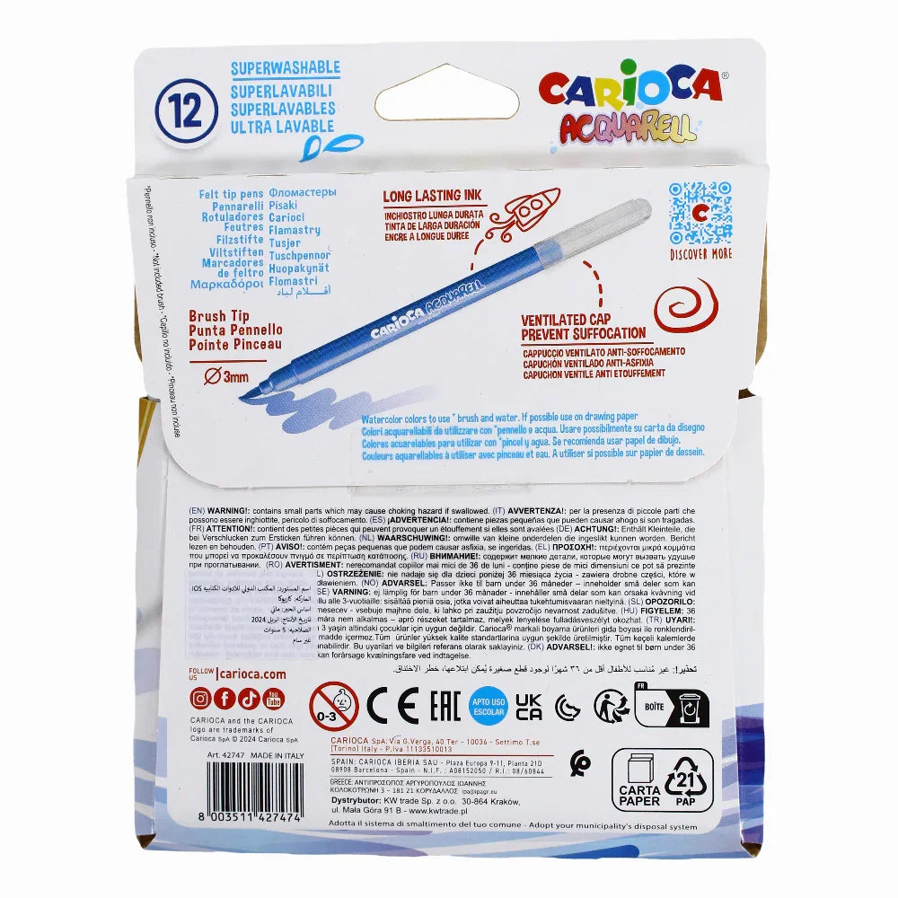 Carioca Acquarell Colors – 12 Colors