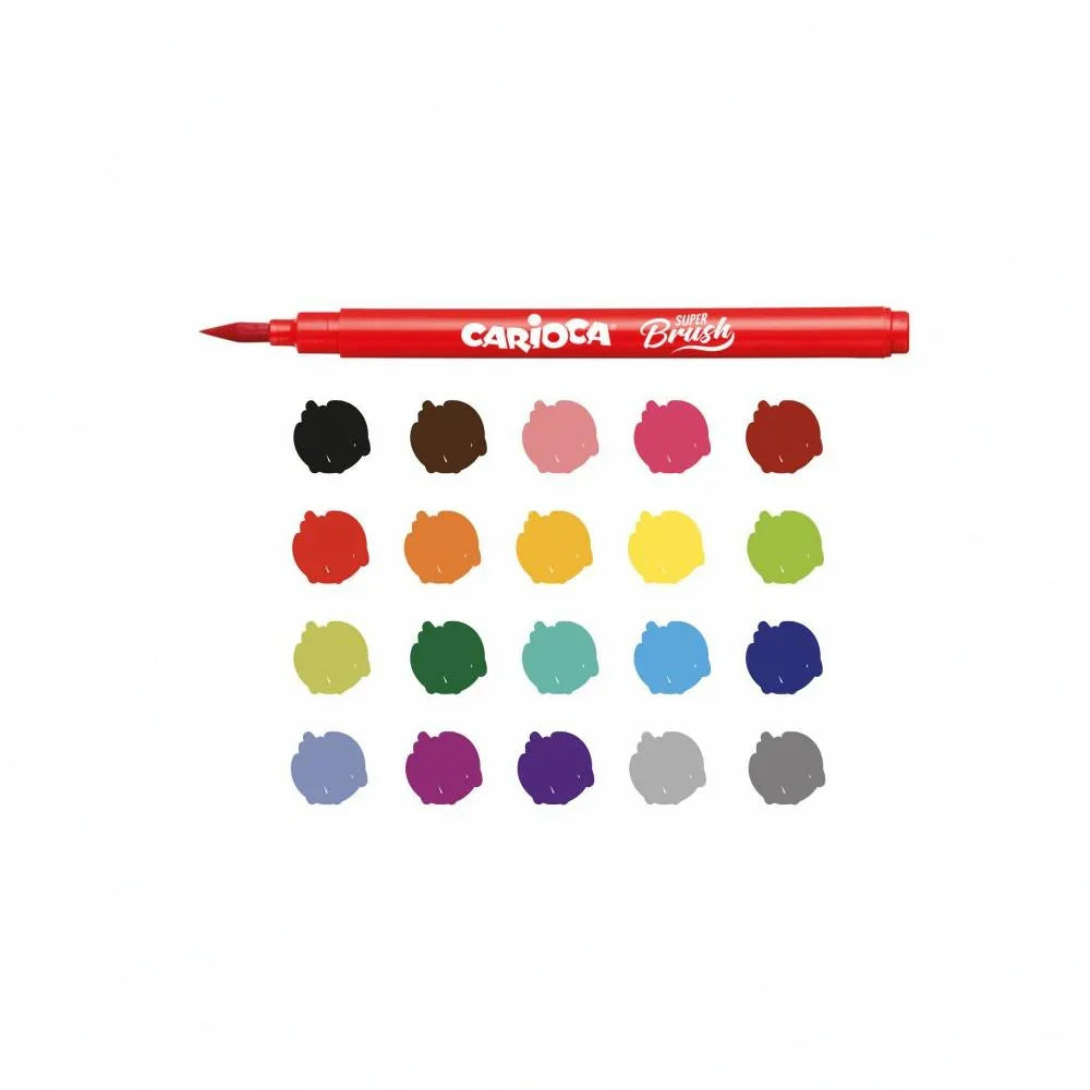 Carioca Pens With Brush Tip – 20 Colors