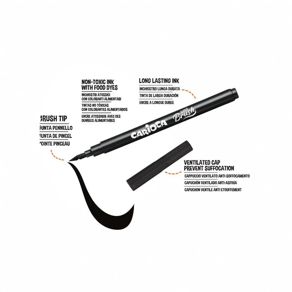 Carioca Pens With Brush Tip – 20 Colors