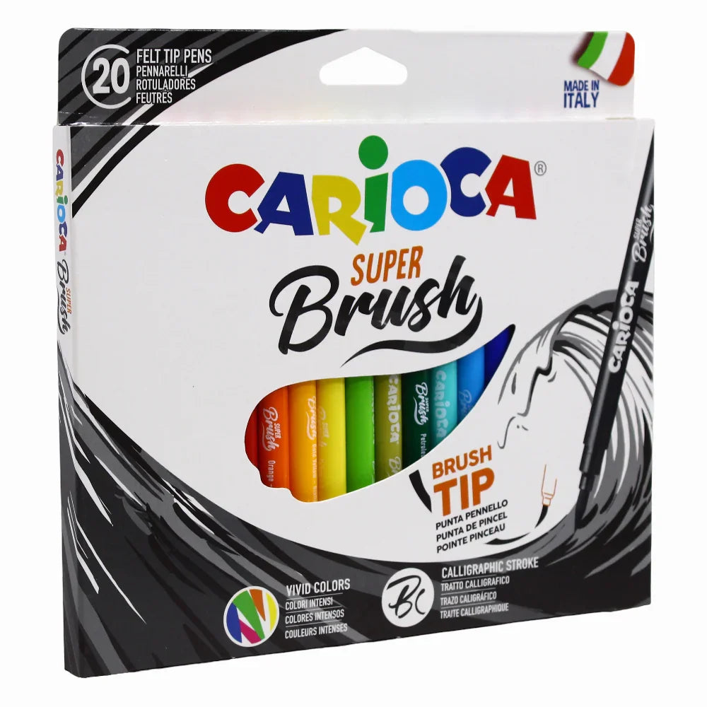 Carioca Pens With Brush Tip – 20 Colors
