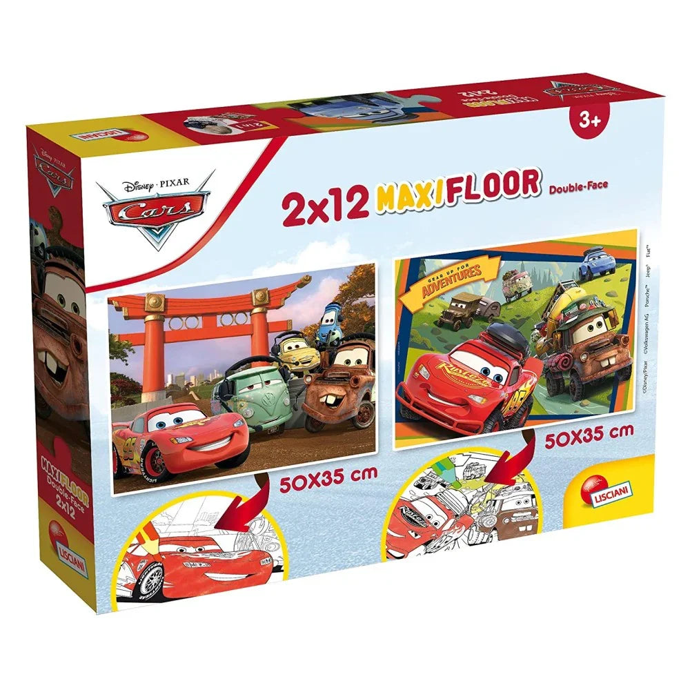 Lisciani Cars Double-Face Maxi Floor Puzzle - 2×12 Pieces