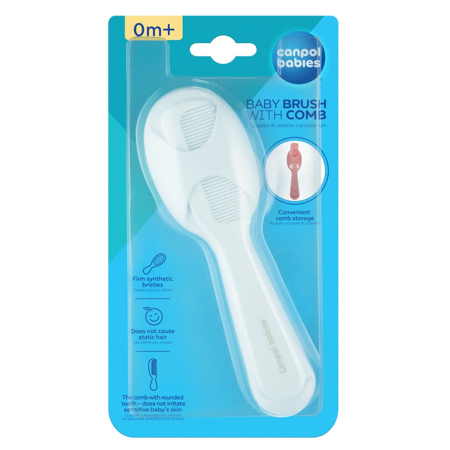 Canpol Babies Brush & Comb Set for Infants – White (0m+)