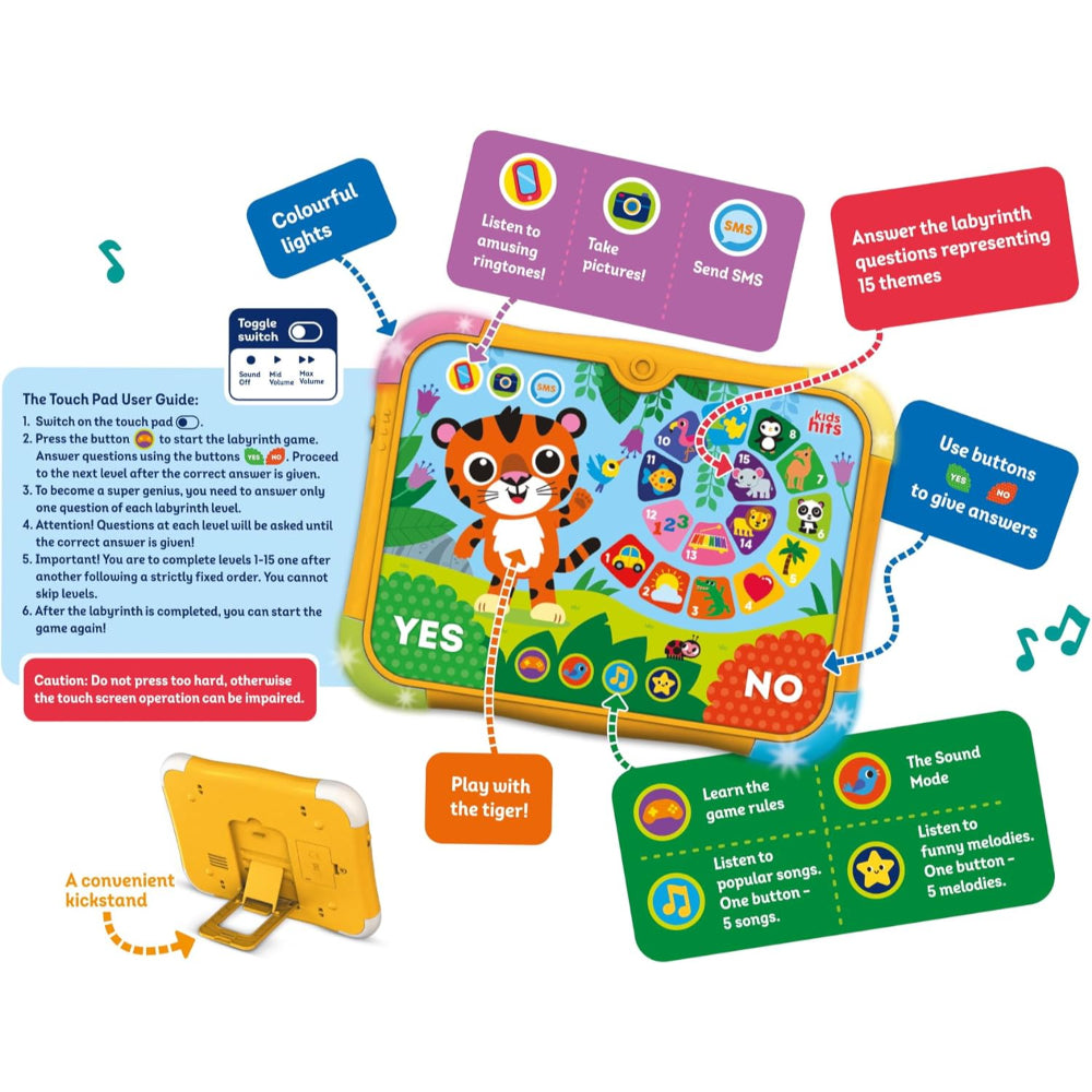 Kids Hits Tiger Quiz Touchpad – Fun & Learning in One - Toys