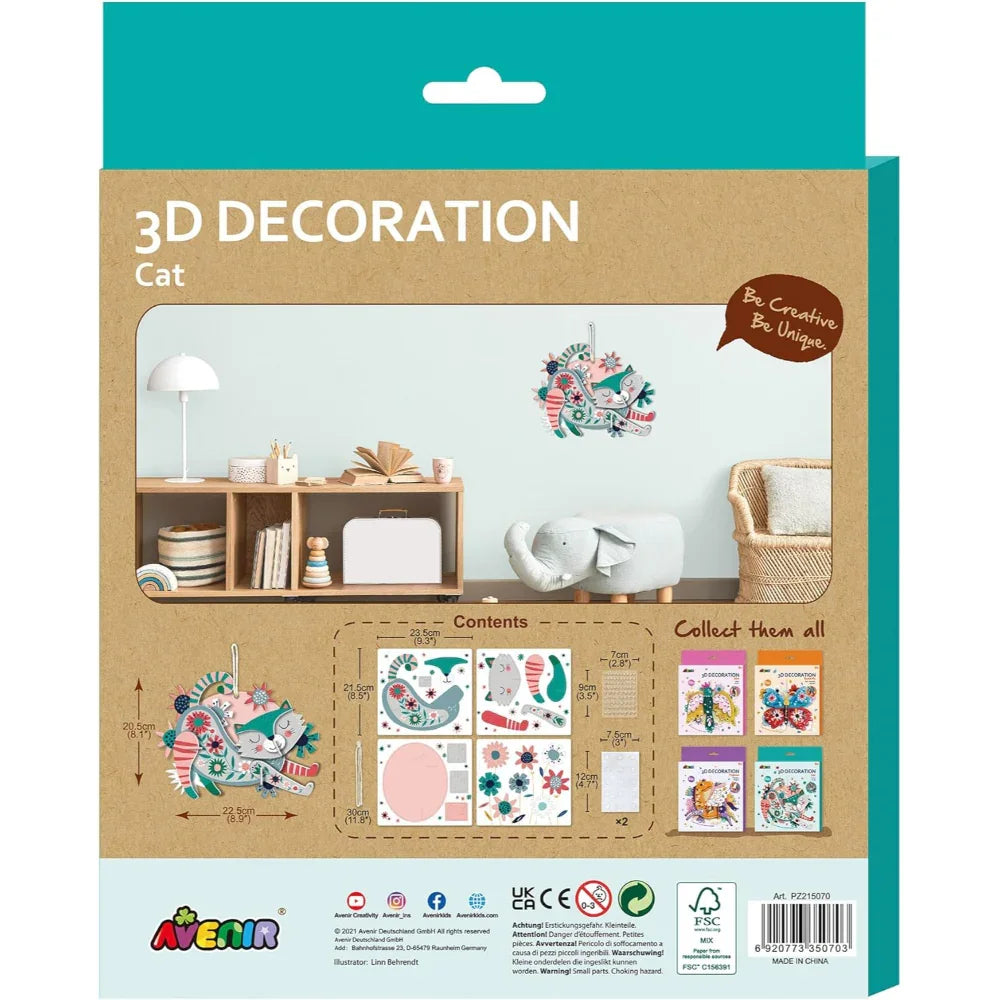 Avenir 3D Decoration Cat – 16 Pcs