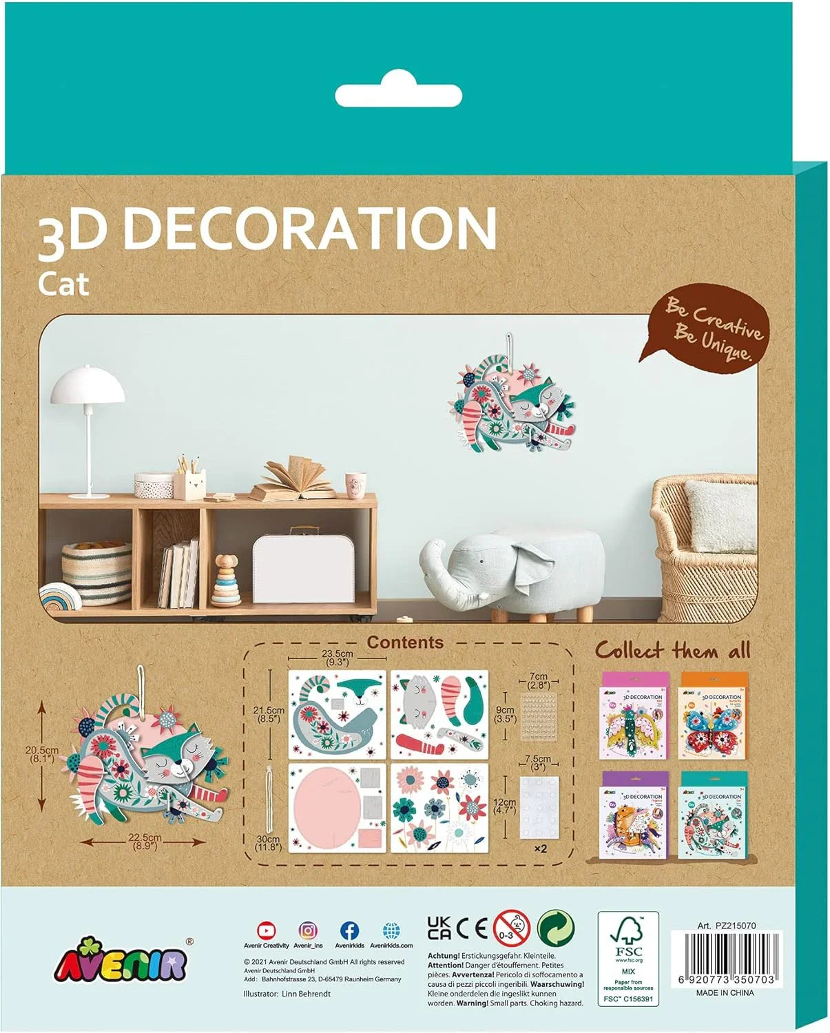 Avenir 3D Decoration Cat - 23 Pcs