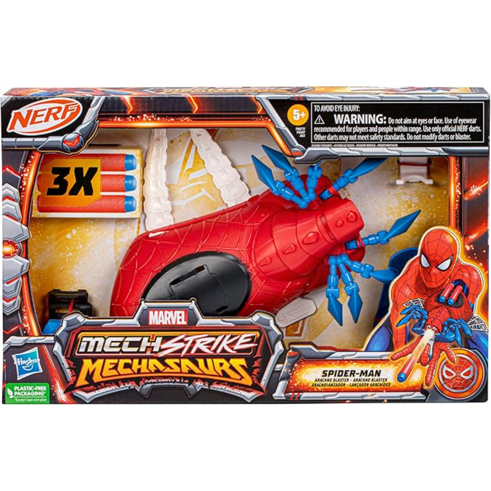 Nerf مارفل ميك سترايك ميكاسورز سبايدر-مان أراكنو بلاستر