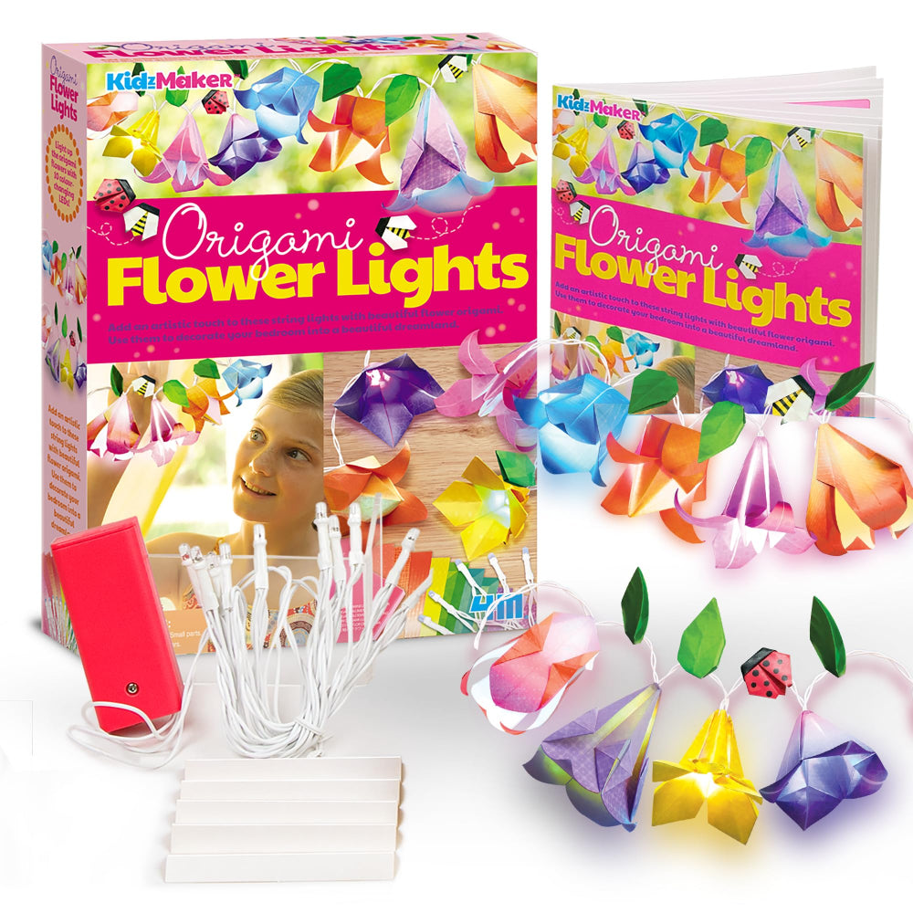 KidzMaker: Origami Flower Lights Craft Kit - Toys - OKO