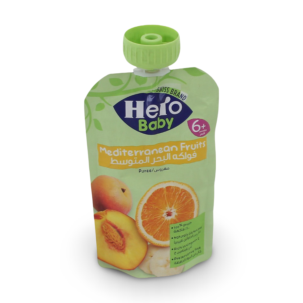Hero Baby Pouch Mediterranean Fruits Puree 100 gm - Baby Essentials