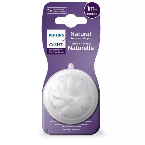 Pack of 2 - Philips Avent Natural Response Nipple Flow 3 (1M+)