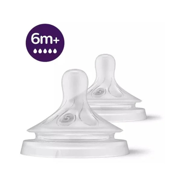 Pack of 2 - Avent Natural Response Nipple Flow 5 (6M+)