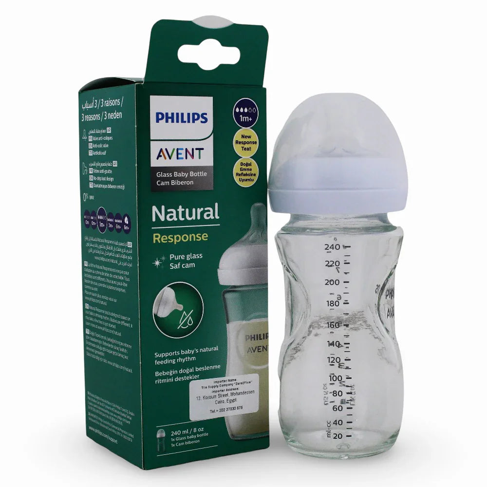 1 Pack - Philips Avent Natural Bottle Glass Response (1M+) 240ml