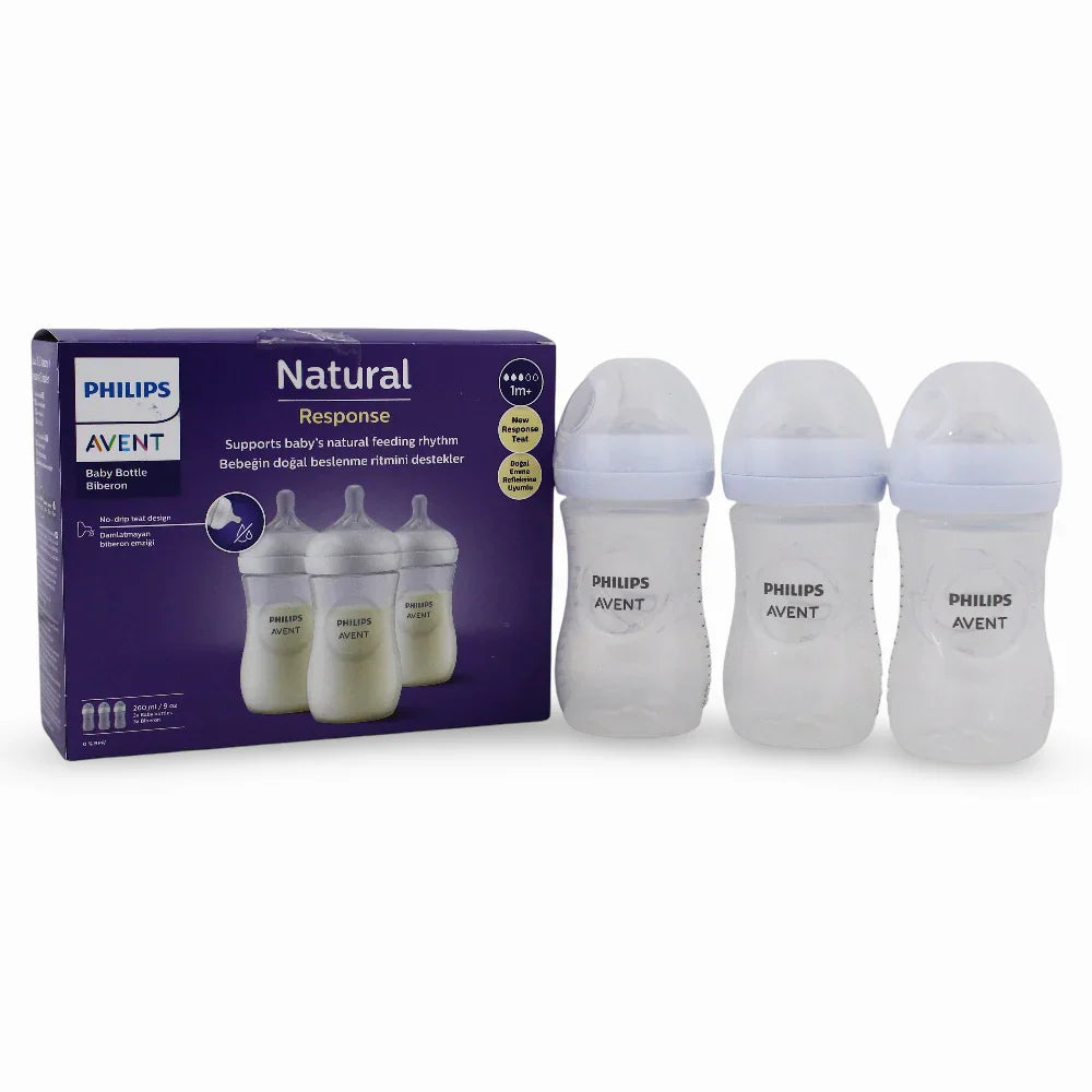 Philips Avent Natural Baby Bottles Set 260ml - 3 Bottles - Baby Essentials