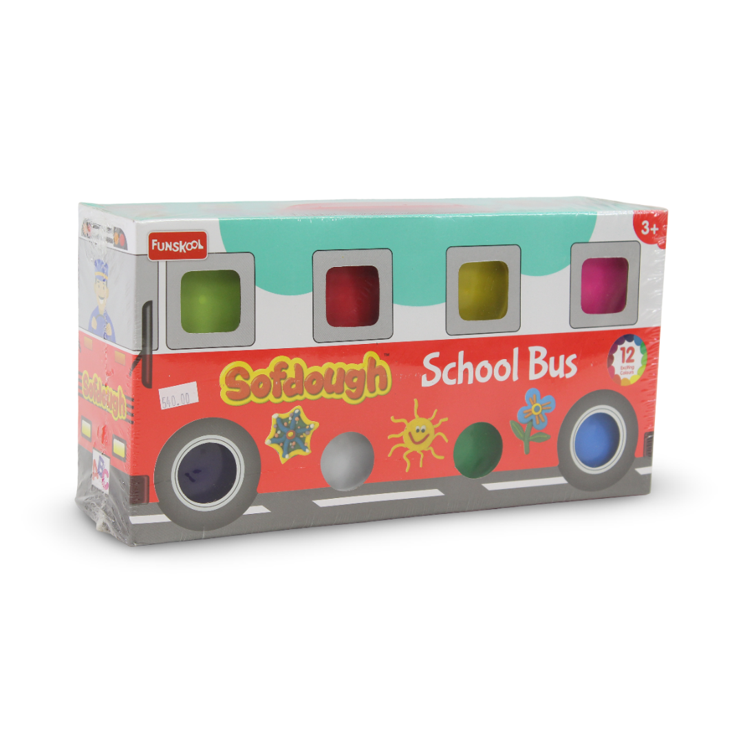 Funskool Sof Dough School Bus Set – 8 Containers (125 Gram) - Toys