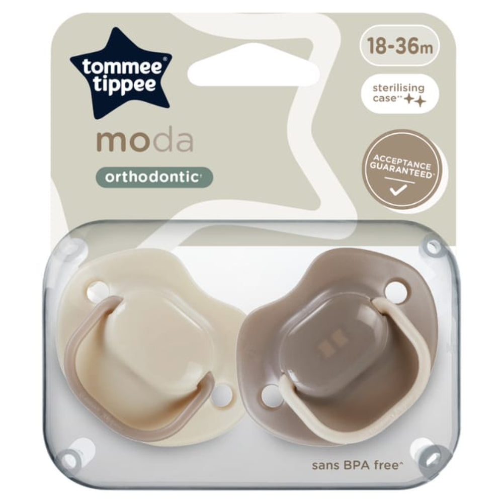Pack of 2 - Tommee Tippee MODA Soother, 18-36 Months - Baby Essentials