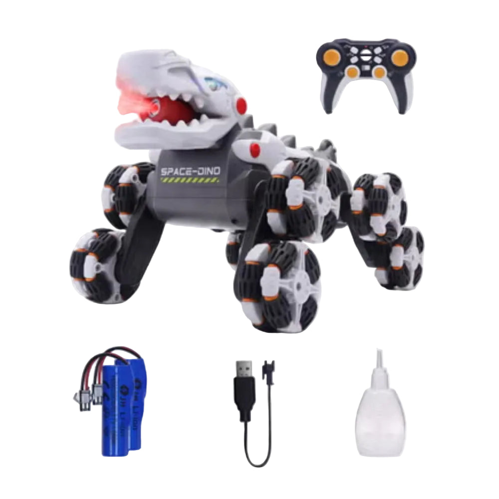 Dino Pioneer 8-Wheel Stunt RC Dinosaur Car Toy – White - Toys - OKO