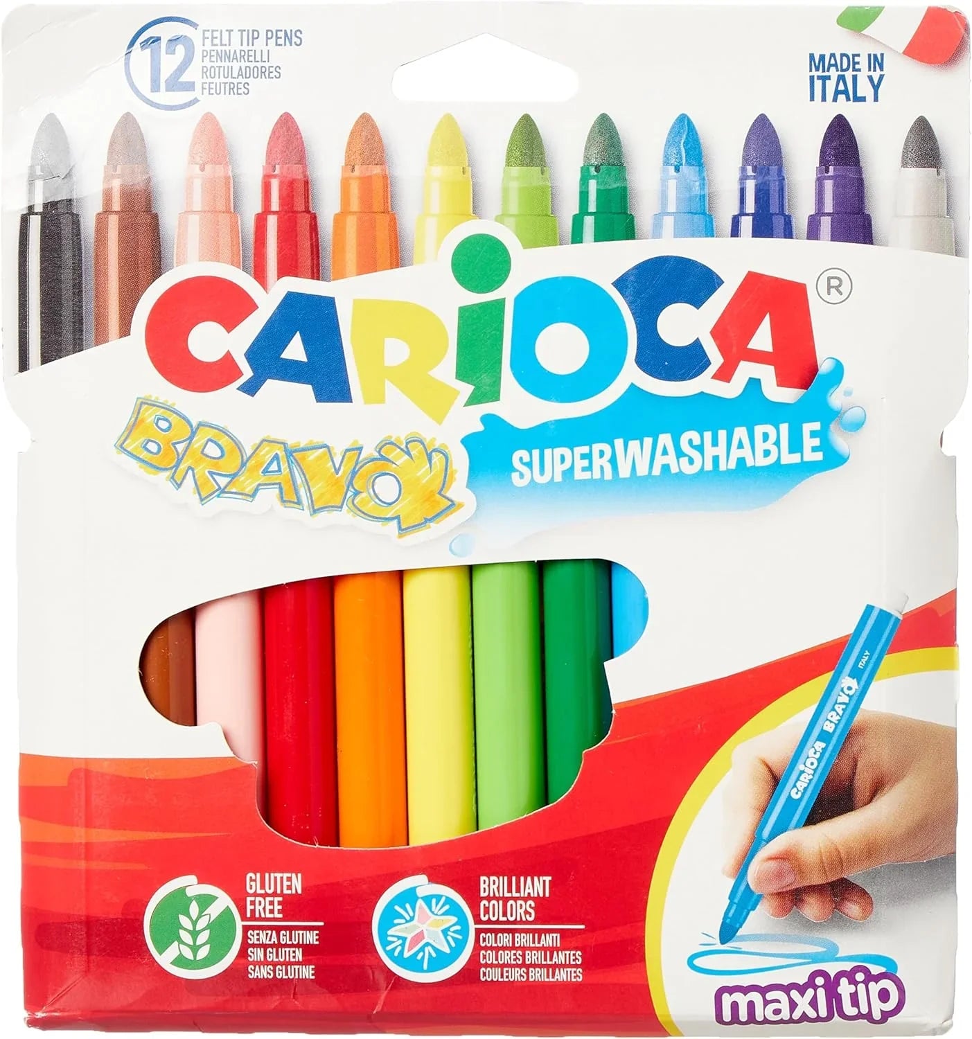 Carioca Bravo Thick Felt Tip – 12 Colors