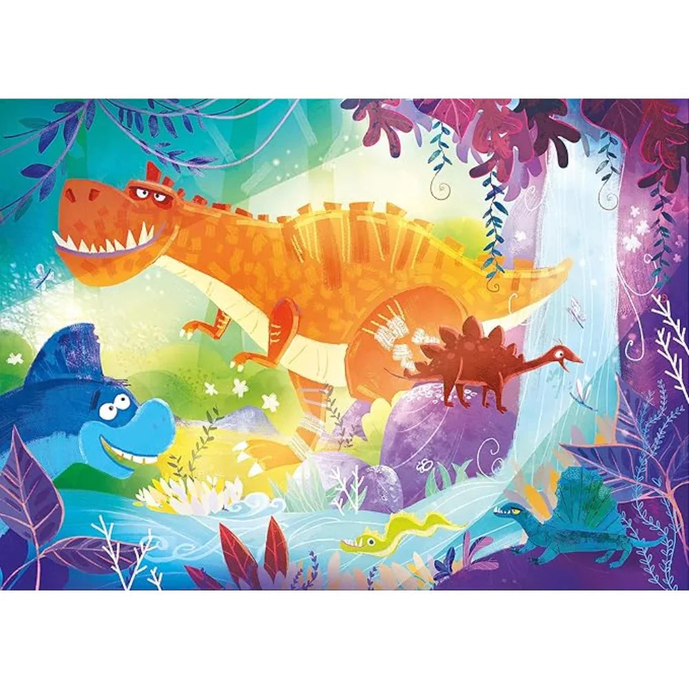 Clementoni Funny Dinosaurs Super Color 2-in-1 Puzzle – 2X20 Pcs
