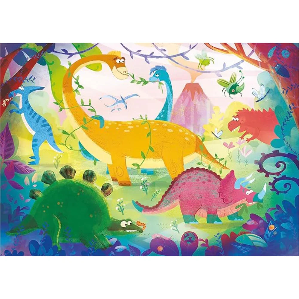 Clementoni Funny Dinosaurs Super Color 2-in-1 Puzzle – 2X20 Pcs
