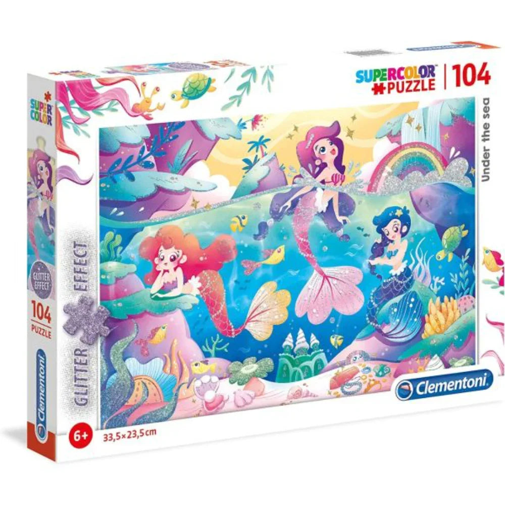 Clementoni Glittery Under the Sea Puzzle – 104Pcs - Toys