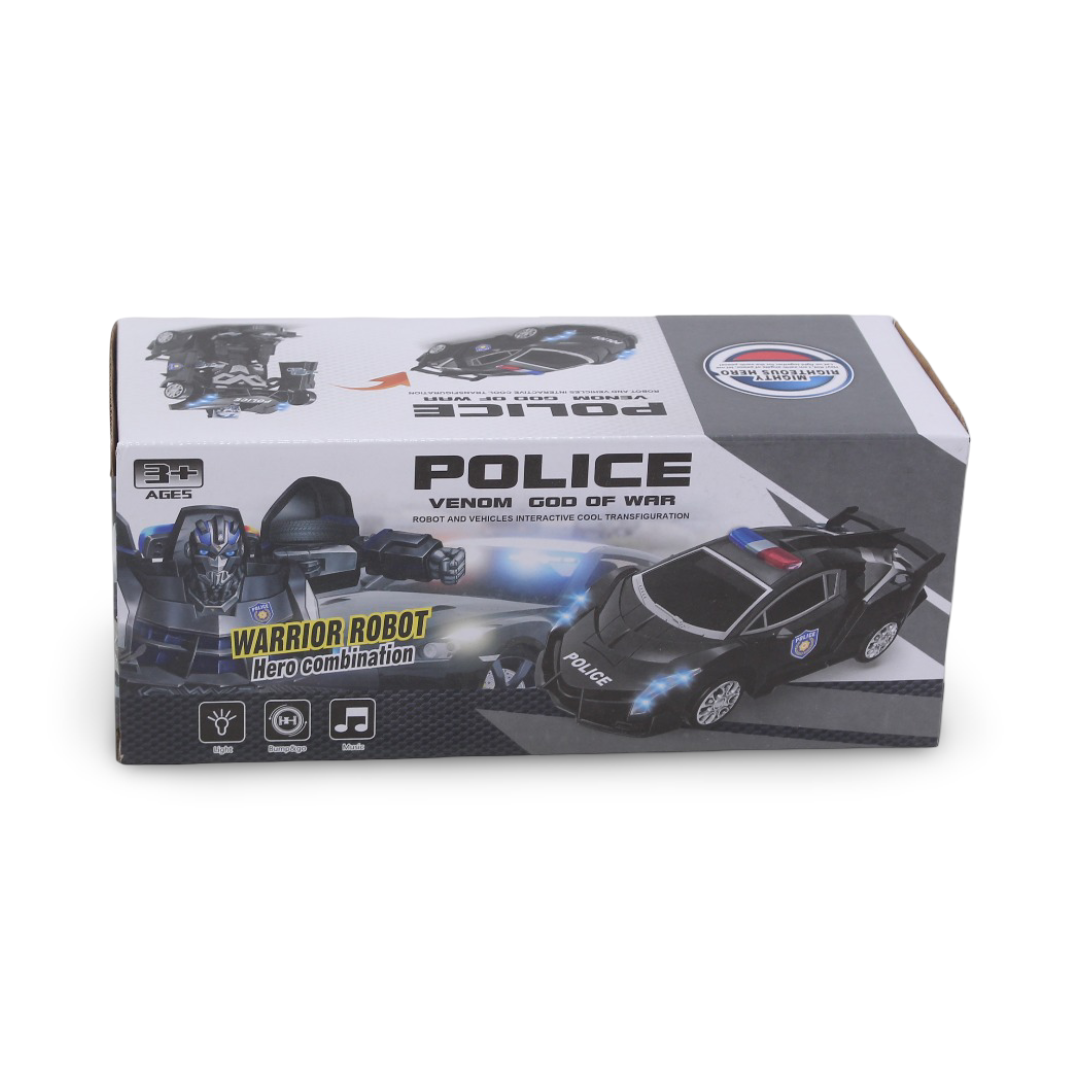Police Transform Robot Car Toy – Black