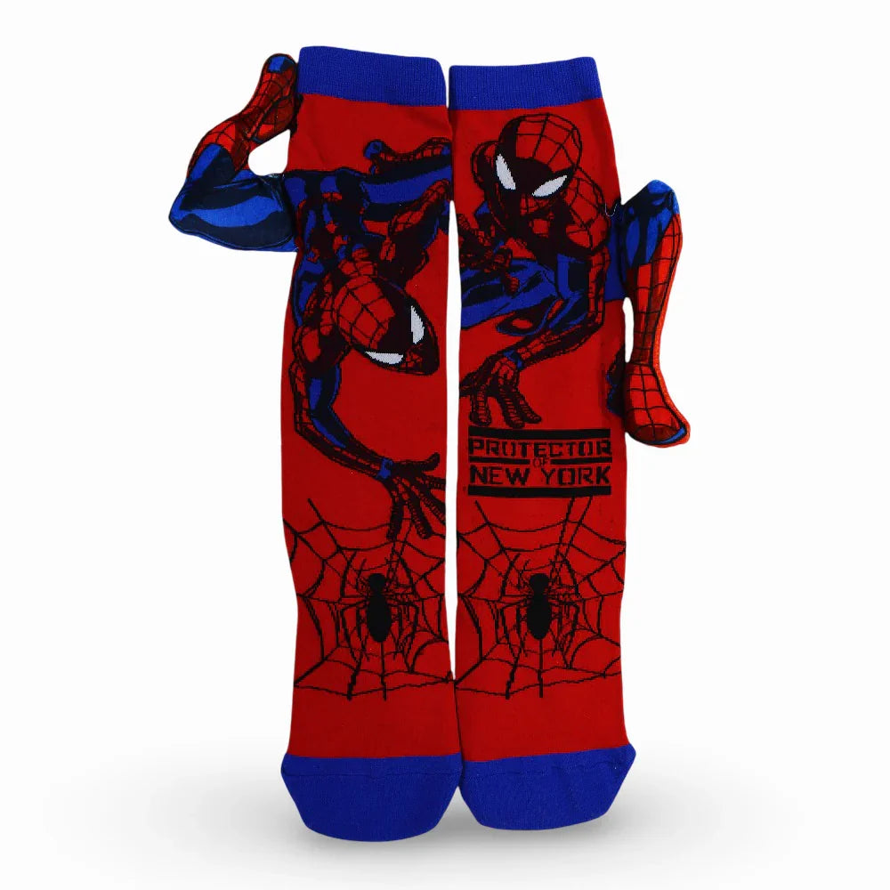 3D Boys Socks – Red with Spiderman Design