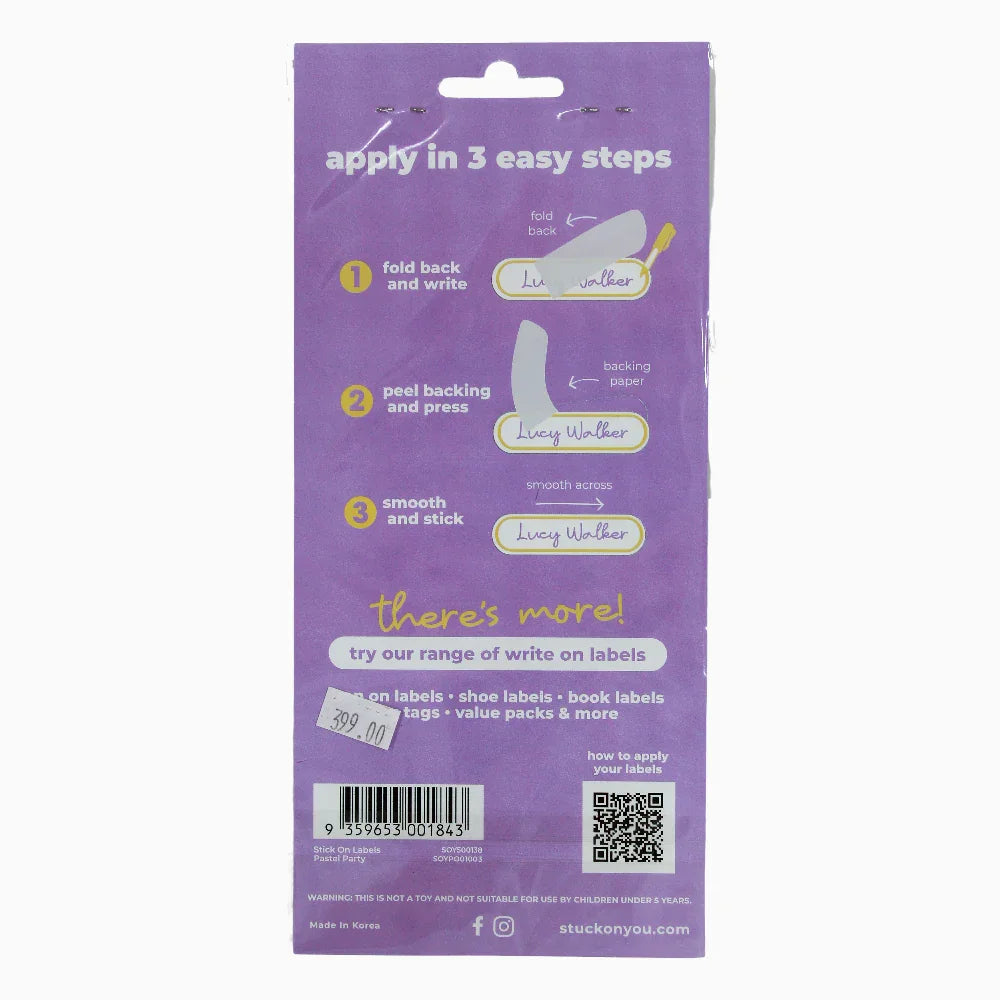 Girls' Name Label Set – 39 Pieces – Purple