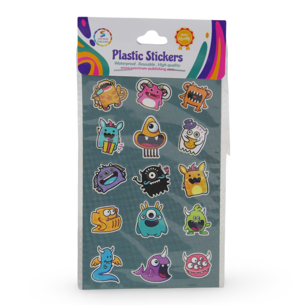 Spectrum Publishing "Cute Monsters" Plastic Stickers - Assortments