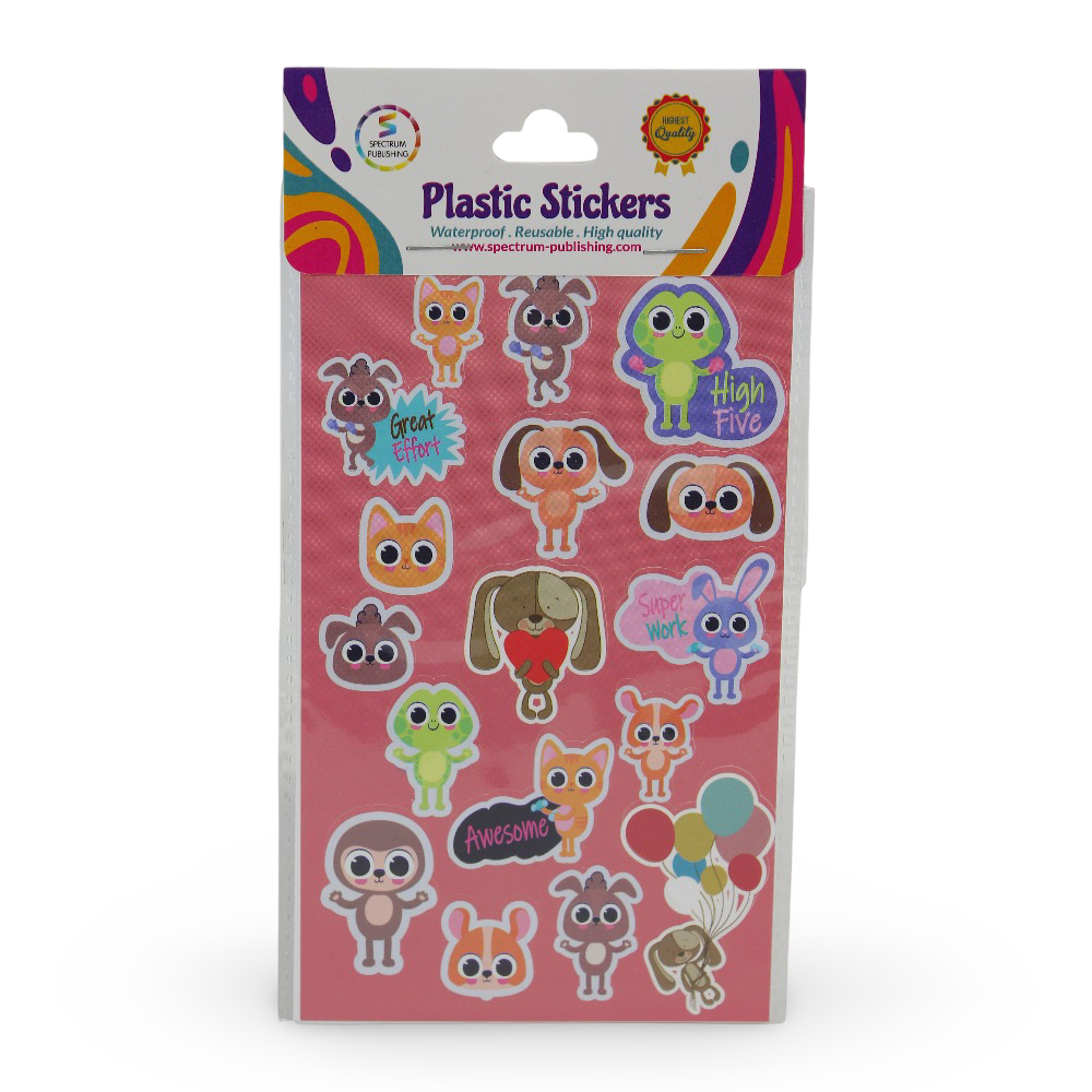Spectrum Publishing "Cute Pets" Plastic Stickers - Assortments
