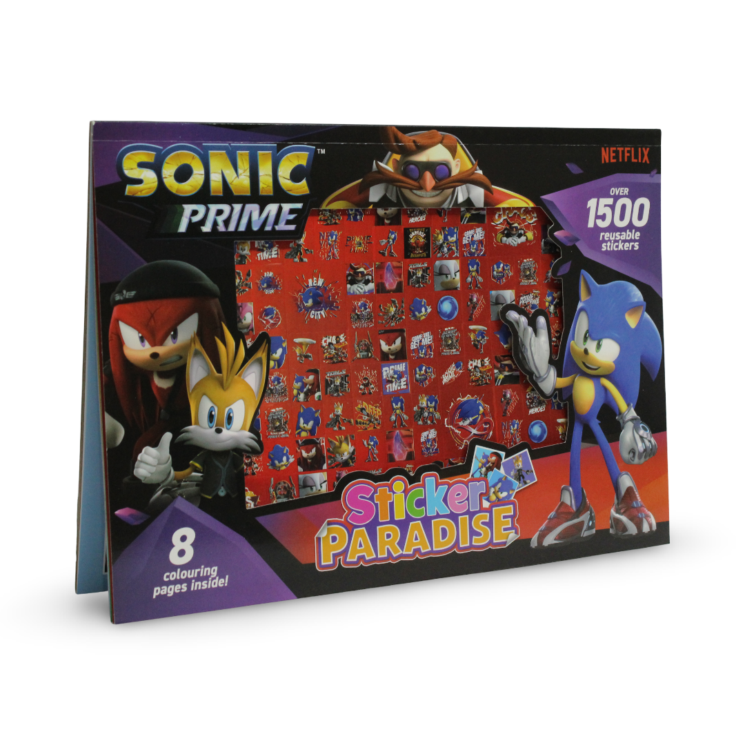 Sonic Prime Sticker Paradise Activity Book – 1500 Reusable Stickers - Assortments - OKO