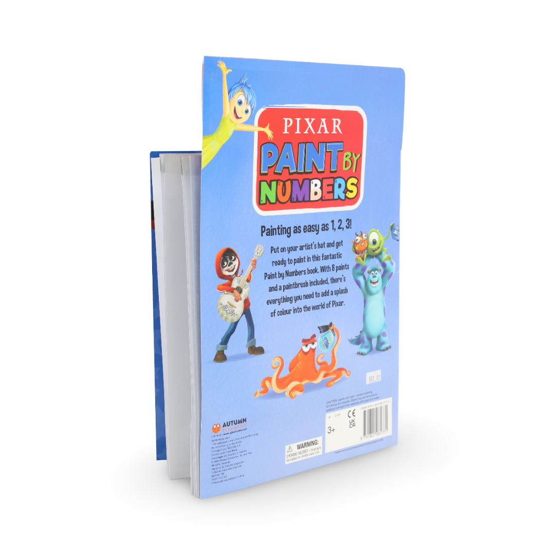 Igloo Books Disney Pixar Paint by Numbers Colouring Book + Watercolour Palette