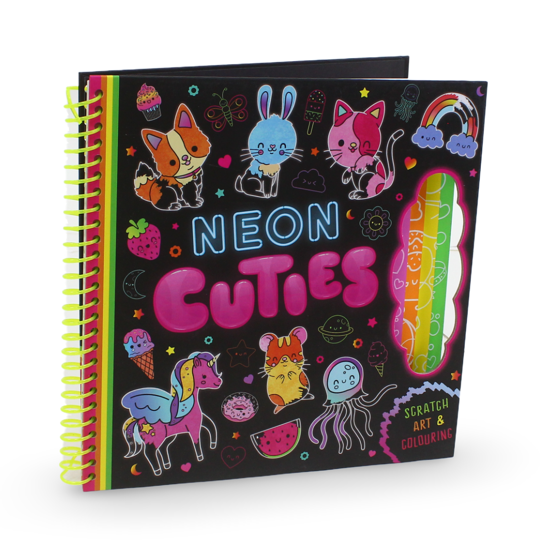 Igloo Books Neon Cuties: Scratch Art & Coloring Activity Book
