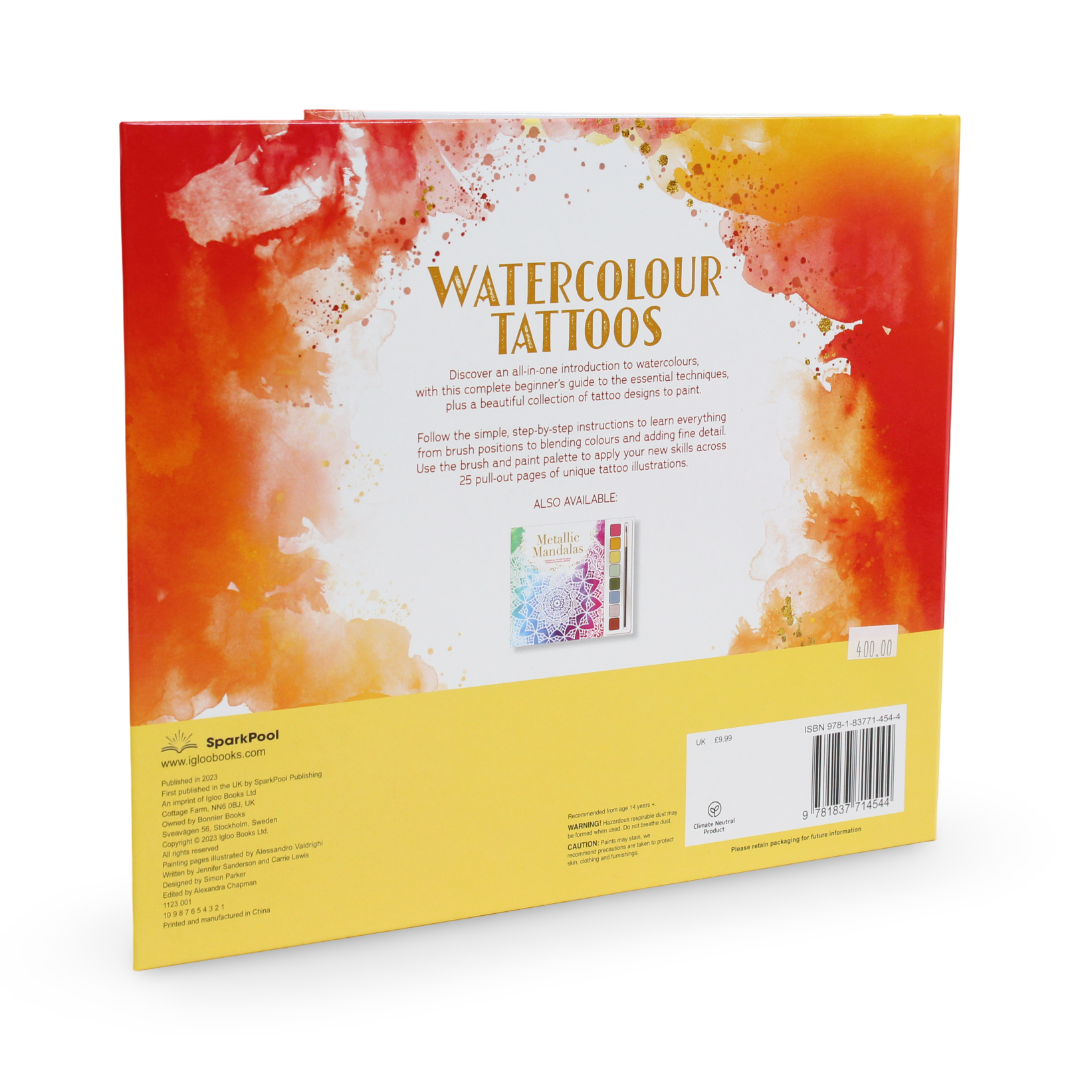 طقم "رسومات الوشم المائية" من Igloo Books + ألوان وفرشاة