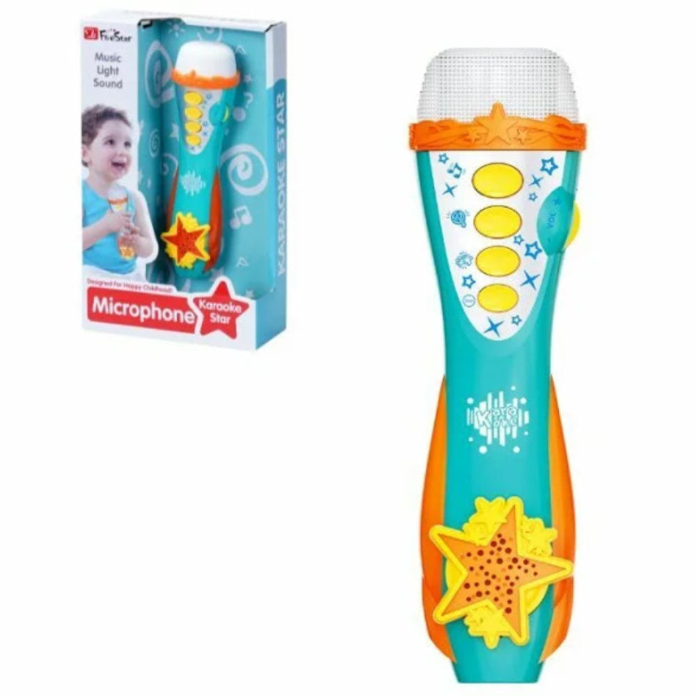 Five Star Karaoke Star Kids Toy Microphone – Aqua