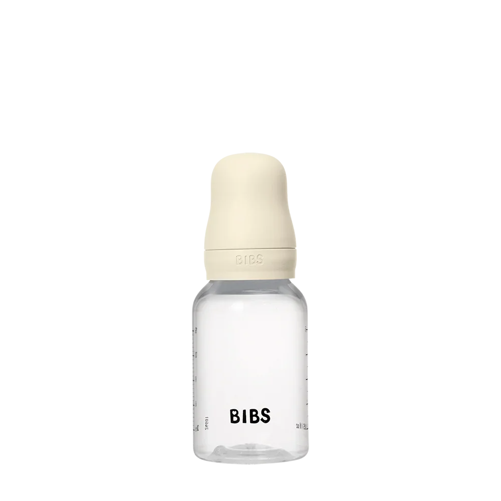 BIBS Round Silicone Baby Bottle 1-Pack 150 ml Slow Flow – Ivory
