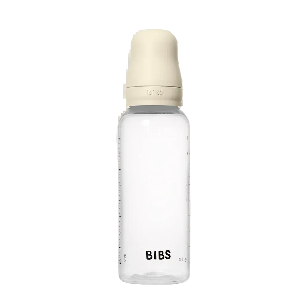 BIBS Round Silicone Baby Bottle 1-Pack 270ml Medium Flow – Ivory - Baby Essentials