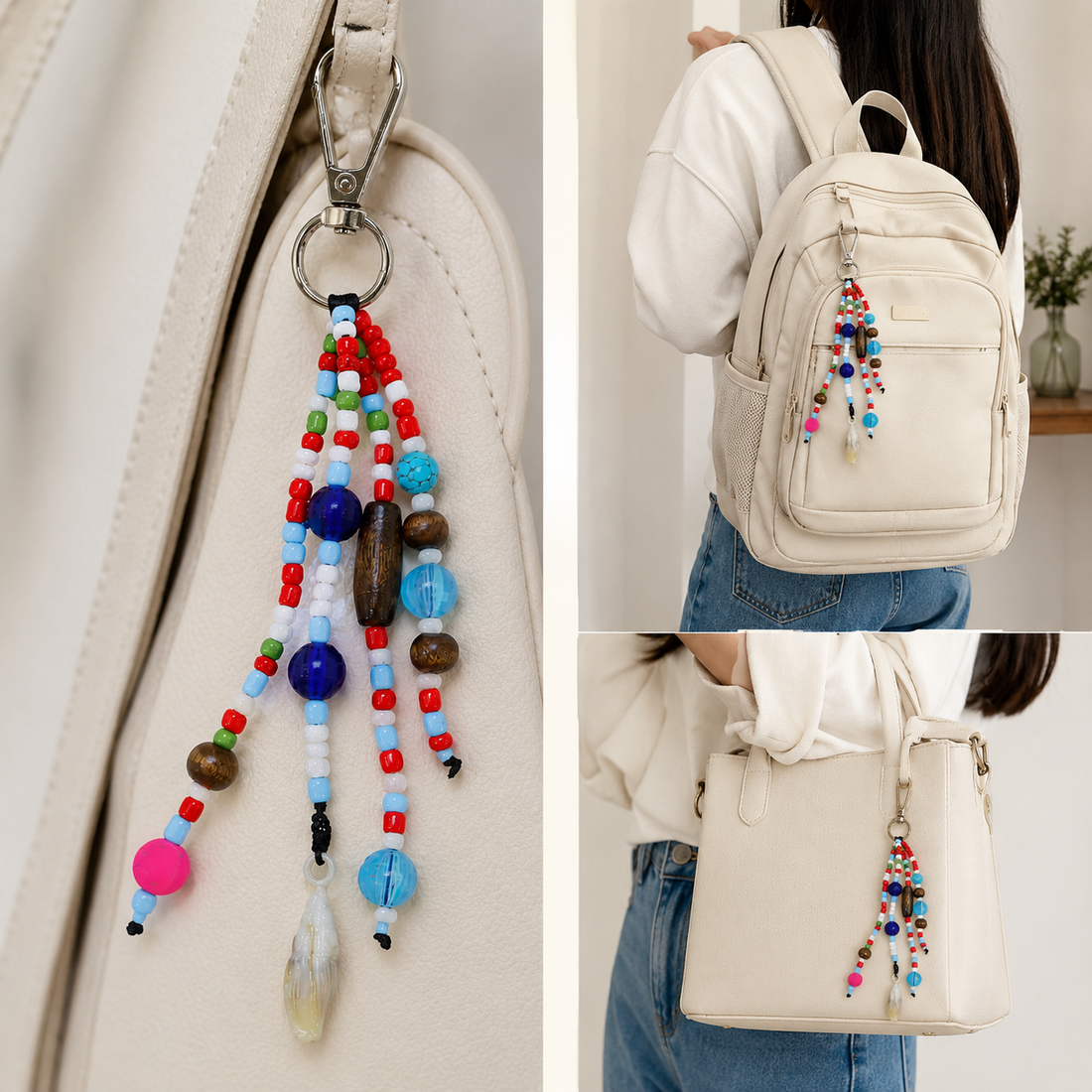 Beaded Keychain- Turquoise