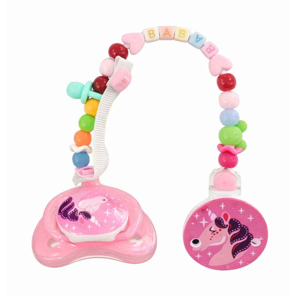 Safari Baby Soother with Clip Chain 0-6M – Pink Unicorn