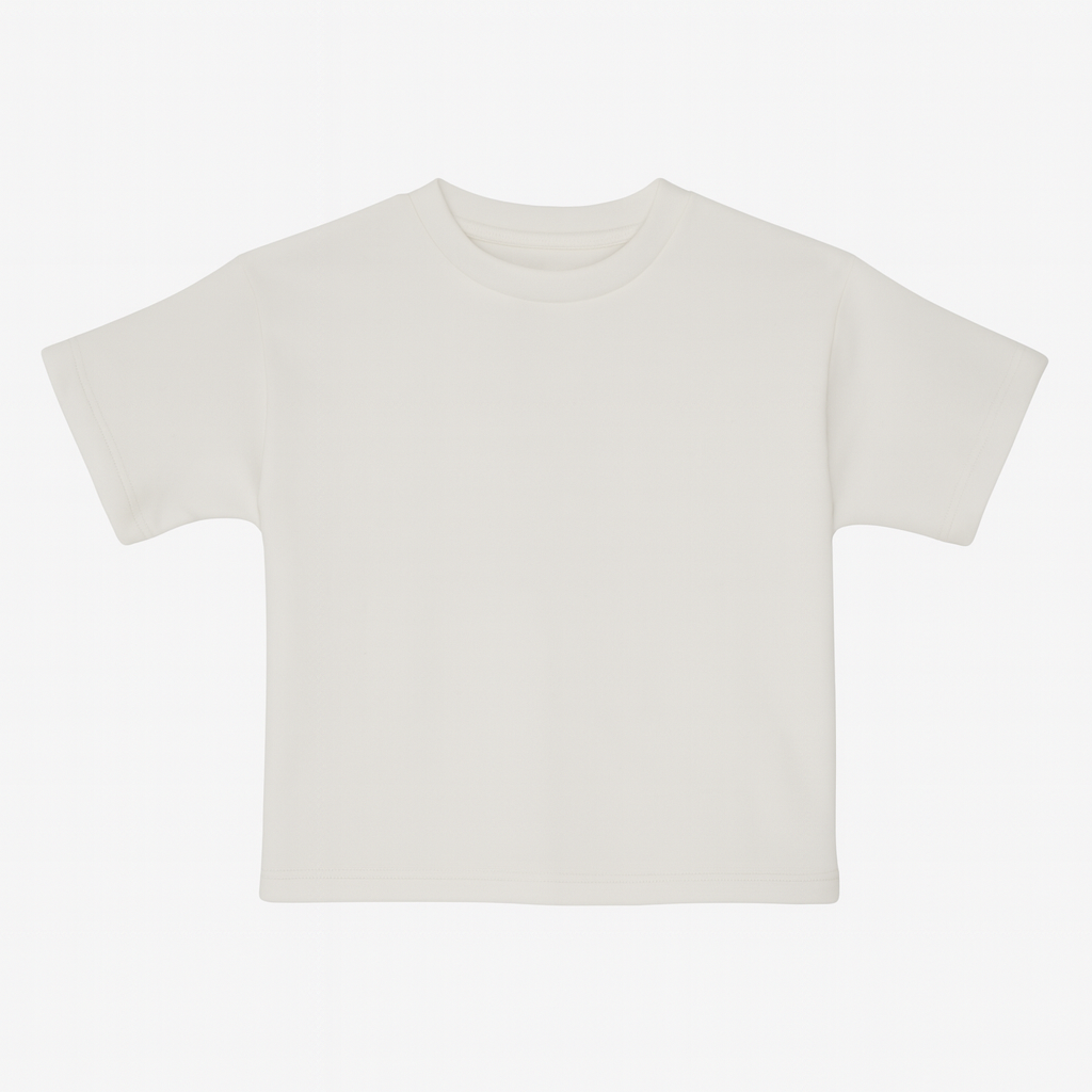 Unisex Oversized Short Sleeved Basic TShirt– Plain Off-White - Clothing - Ourkids