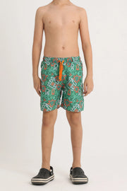 Boys Swimsuit – Green with Dino Roar Print