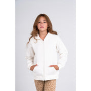 Unisex Long-Sleeved Zip-Up Hoodie – Off-White