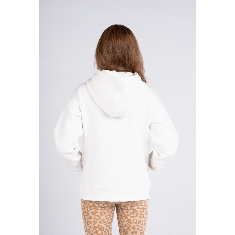 Unisex Long-Sleeved Zip-Up Hoodie – Off-White