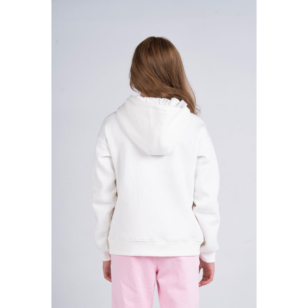 Unisex Long-Sleeved Zip-Up Hoodie – Off-White