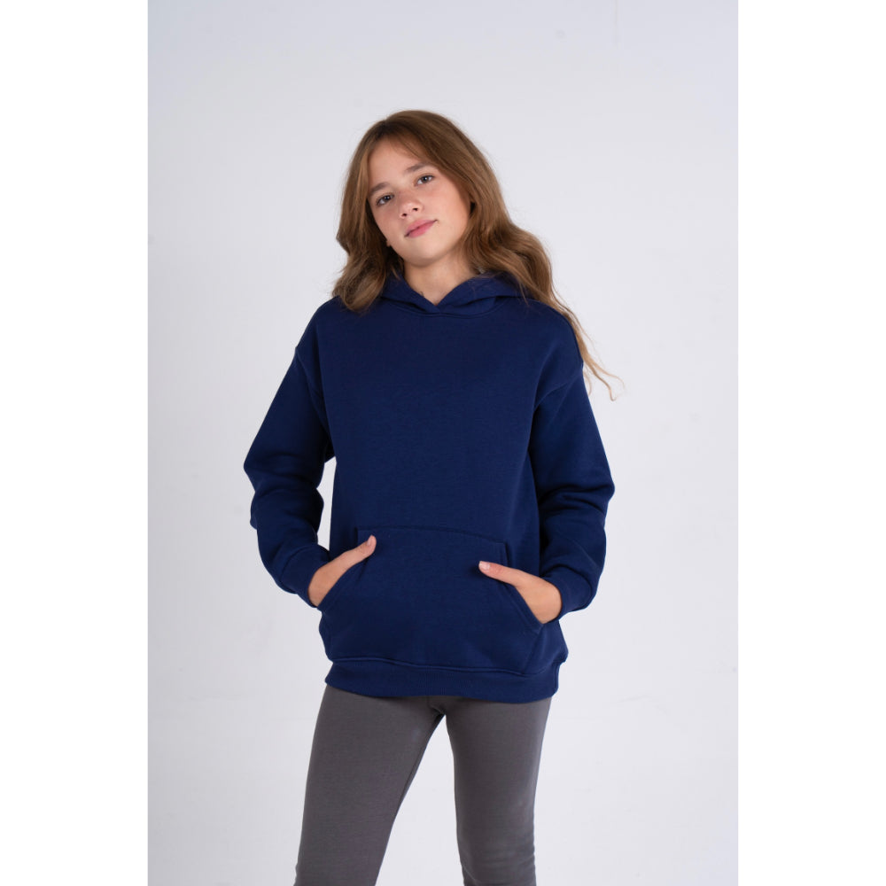 Unisex Long-Sleeved Hoodie – Navy - Clothing - Ourkids