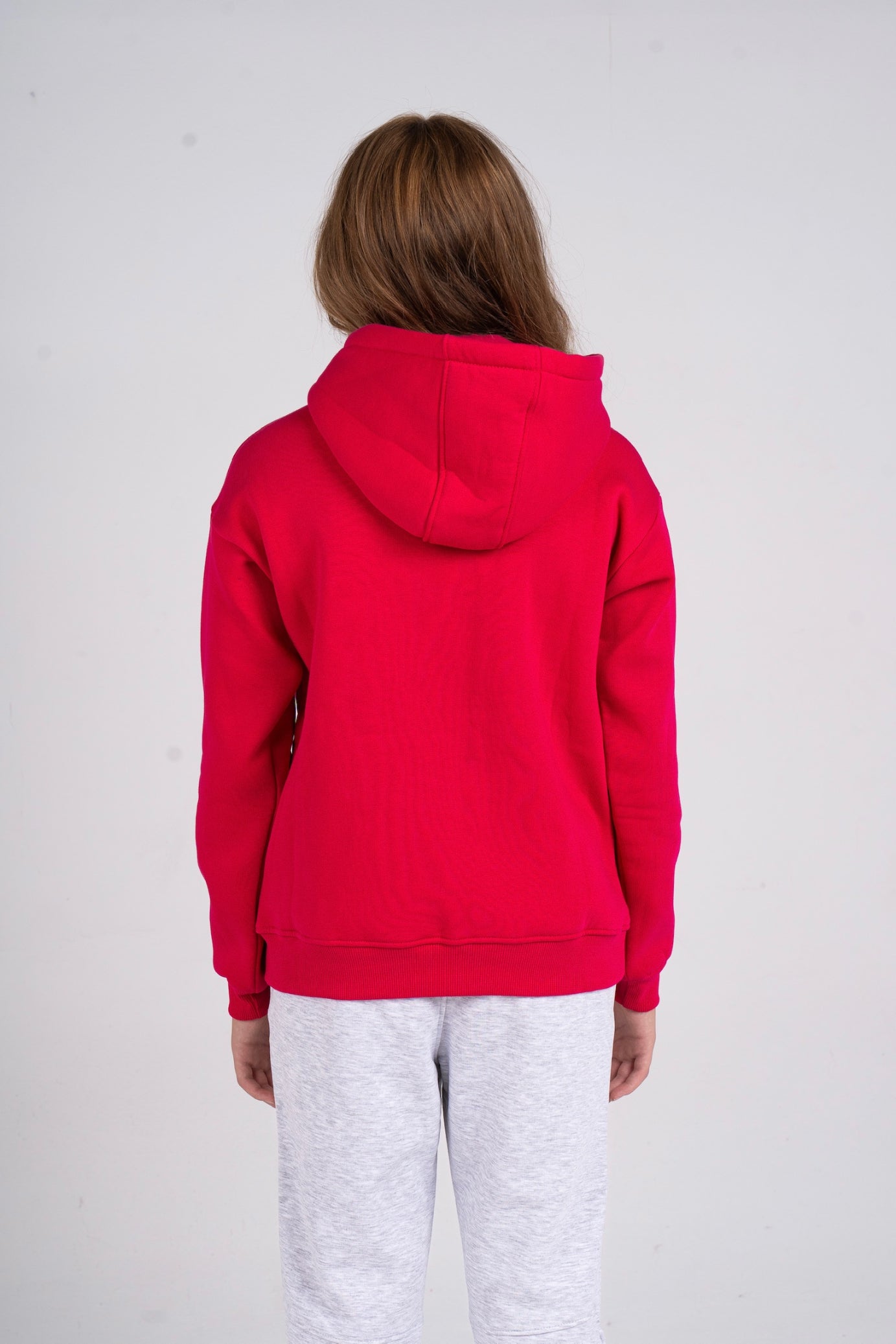 Girls Plain Cotton Hoodie – Fuchsia