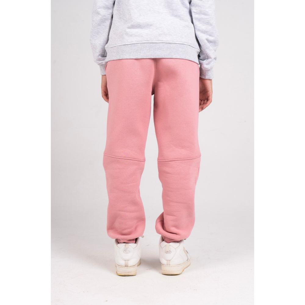 Girls Plain Cotton Sweatpants - Dusty Pink